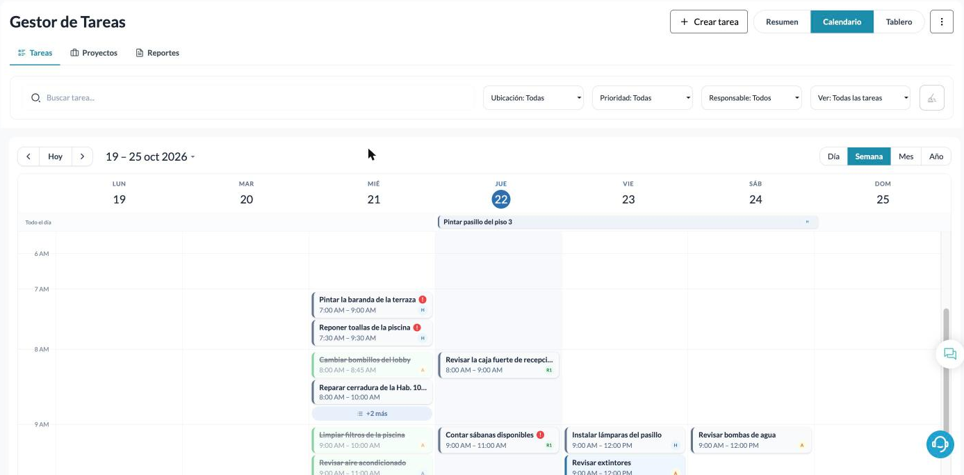 Calendario en vista Semana